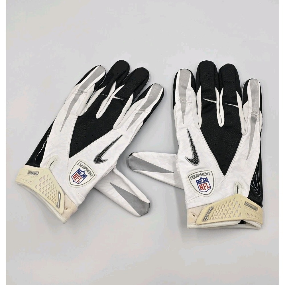 Nike Vapor Carbon Tight End Gloves Size 3XL NFL EQUIPMENT White Black NEW